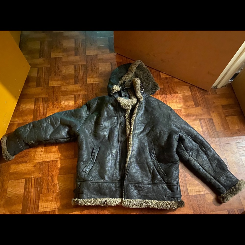 100% shearling jacket used with rips
